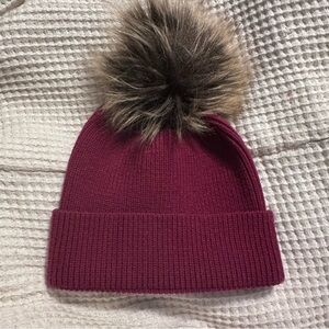 Express Burgundy Bobble Beanie